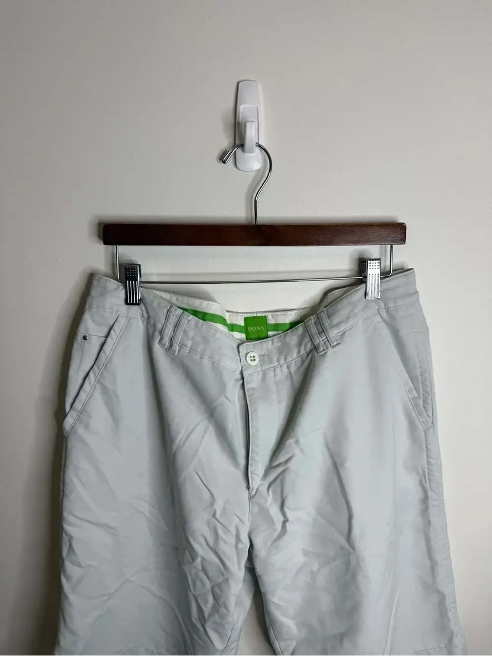 Hugo Boss Light Gray Men's Flat Front Shorts